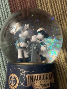 Disney Mickey & Minnie Nautical Snow Globe - Navy, Gold, White